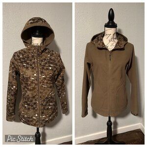 Columbia Titanium SMALL Soft Shell Fleece REVERSIBLE Camo Jacket Coat Hooded